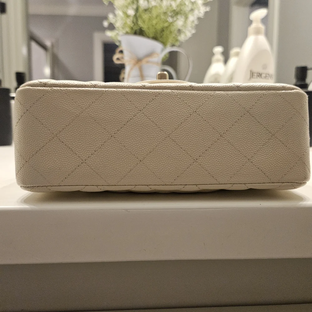 Chanel Cream Caviar Mini Bag